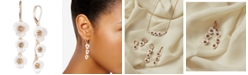 lonna & lilly lonn & lilly Gold-Tone & Imitation Mother-of-Pearl Flower Linear Drop Earrings 